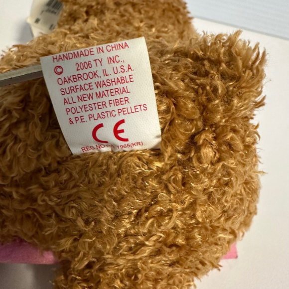 Ty Beanie Babies Plush Bear Brown Pink NEW “You’re A Sweetie” Love Valentines - Picture 12 of 14
